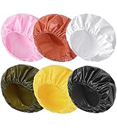 6 PCS Shower Caps for Women, Double Side Waterproof Shower Cap, Reusable Elastic Bath Caps for Sh...
