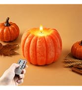 Fall Decor, Fall Decorations for Home Large Flameless Pumpkin Candle Orange | Autumn Decor for Th...