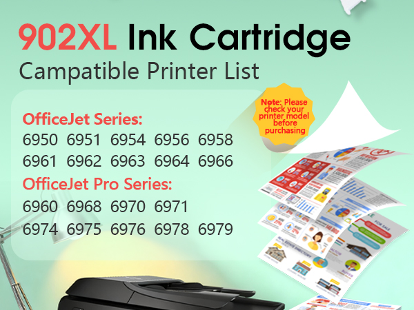 902XL Ink Cartridges Replacement for HP 920XL HP902 Ink Cartridges Combo Pack
