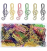 Vuzvuv 100Pcs Music Paper Clips 6 Colors, Cute Metal Musical Notes Shaped Bookmark Clips for Part...
