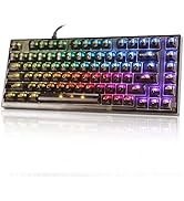 CHICHEN Mechanical Gaming Keyboard,Cool RGB Backlit Compact 82 Clear Keycaps,Hot Swappable 80% Ke...