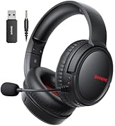 BINNUNE Wireless Gaming Headset — 2.4GHz Low-Latency USB Dongle + Bluetooth, 50mm Drivers 7.1 Sur...