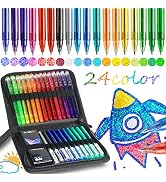 ZSCM Metallic Sparkle Glitter Gel pens,48 Pack Coloring Pen Art Markers with Case, 24 Sparkle Pen...