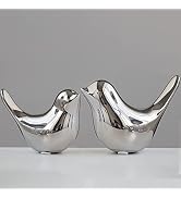 FANTESTICRYAN Small Birds Statues Gold Home Decor Modern Style Figurine Decorative Ornaments for ...