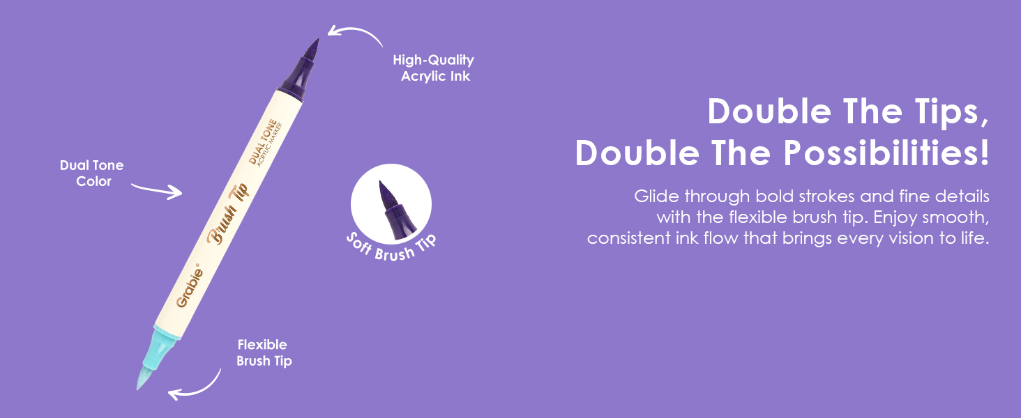 dual tip acrylic marker set of 12