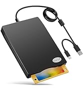 Floppy Disk Reader, External Dual USB 2.0 & Type C Floppy Disc Reader, Portable 3.5 inch 1.44 MB ...