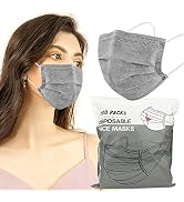 Wecolor 100 Pcs Disposable 3 Ply Earloop Face Masks, Suitable for Home, School, Office and Outdoo...