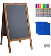 TIANSE Magnetic Wooden A-Frame Chalkboard Sign, Large 40" x 21" Floor Standing Double-Sided Sidew...