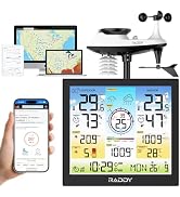 Raddy WF-120C Professional Wi-Fi Weather Station Wireless, Indoor Outdoor Temperature & Humidity ...