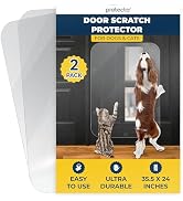 PROTECTO 2-Pack Heavy Duty Door Protector from Dog Scratching, 35.5 x 24” Clear Door Scratch Prot...