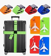 4 Pack Luggage Straps Suitcase Belts Silicone Luggage Tags Travel Suitcase Tags Travel Accessories