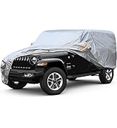 SEAZEN 6 Layers Jeep Wrangler Car Cover Waterproof All Weather, Heavy Duty Car Cover for 4 Door W...