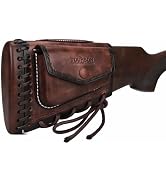 Tourbon Leather Rifle Stock Protective Holder Slip on Recoil Pad Cheek Rest Riser with Cartridges...
