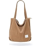 KALIDI Women Corduroy Tote Bag Zipper Casual Tote's Handbag Big Capacity Shoulder Bag with Pockets