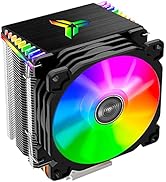Jonsbo CR1400 RGB CPU Air Cooler, 4 Heat-Pipes, 126mm RGB CPU Fan, Removable 92mm PWM Fans, Fins ...