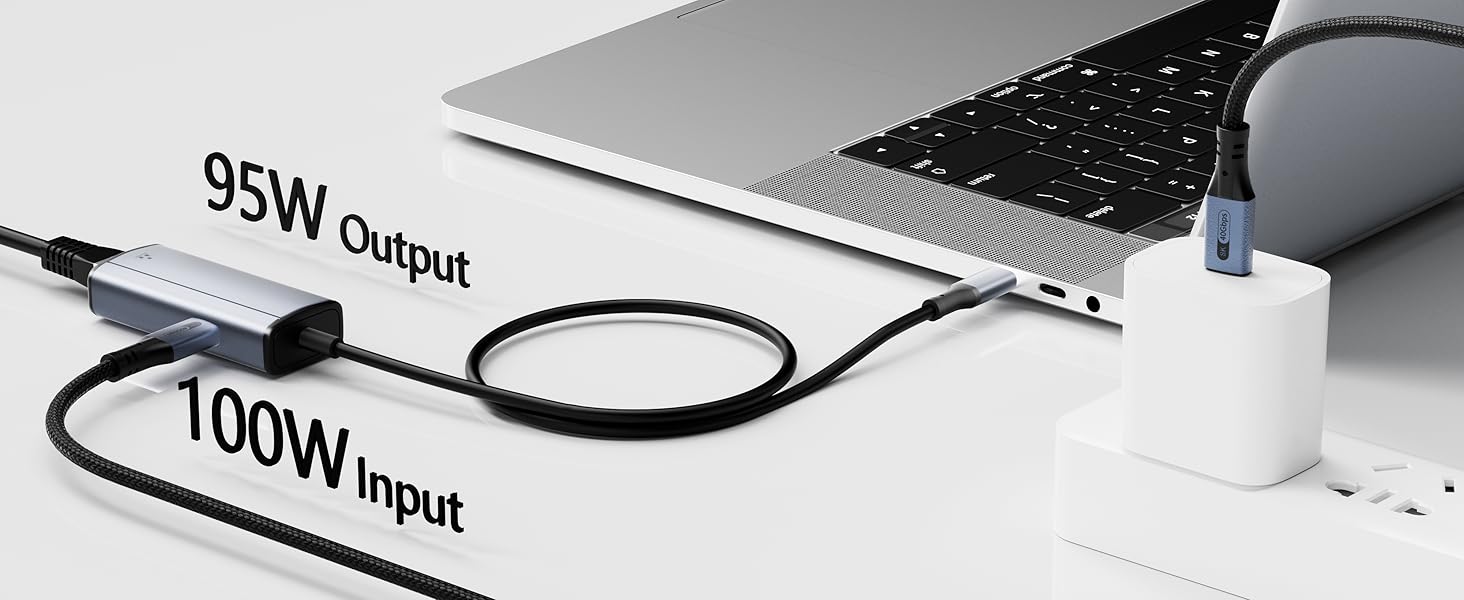 USB C to Ethernet RJ45 adapter with fast charging