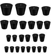 Eoppen 24Pcs Solid Rubber Stopper 11 Assorted Sizes 000# - 8# for Flask, Plug Holes, Lab Seal Rub...