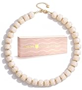POPLOPP Chunky Beaded Necklaces for Women Boho Large Bead Choker Necklace Fashion Trendy Summer B...