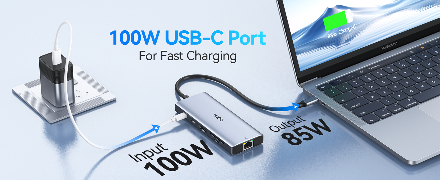 USB C Hub Multiport Adapter, Laptop Docking Station for Dell/HP Laptop, USBC Dock 4K HDMI,Ethernet