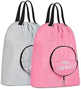 2 Pack Travel Laundry Bag Dirty Clothes Bag with Handles and Aluminum Carabiner, Collapsible Smal...