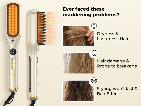 Steam Hair Straightener Brush for Women