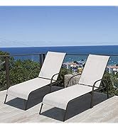 Giantex Set of 2 Patio Chaise Lounge, Outdoor Folding Lounge Recliner Chair w/Adjustable Backrest...