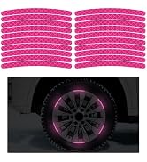 XJVSS 20PCS Car Wheel Stripe Reflective Stickers, Anti-Scratch Auto Night Safety Warning Tape Sti...