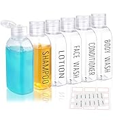 Travel Bottles for Toiletries 6 PCS 3.4oz/100ml Travel Size Containers Plastic Lotion Bottle TSA ...
