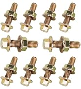 MOXRUQ 10 PCS Exhaust Manifold Bolts, M8 x 1.25 x 30mm High Strength Carbon Steel Flange Exhaust ...
