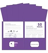 Two Pocket Folders, PANDRI 50 Pack 2 Pocket Folders, Letter Size Paper File Folder for School Off...