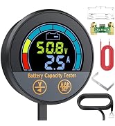 CAMWAY Battery Monitor with Shunt - 600A 10-100V Battery Voltmeter Ammeter with 8.2FT Cable, Data...