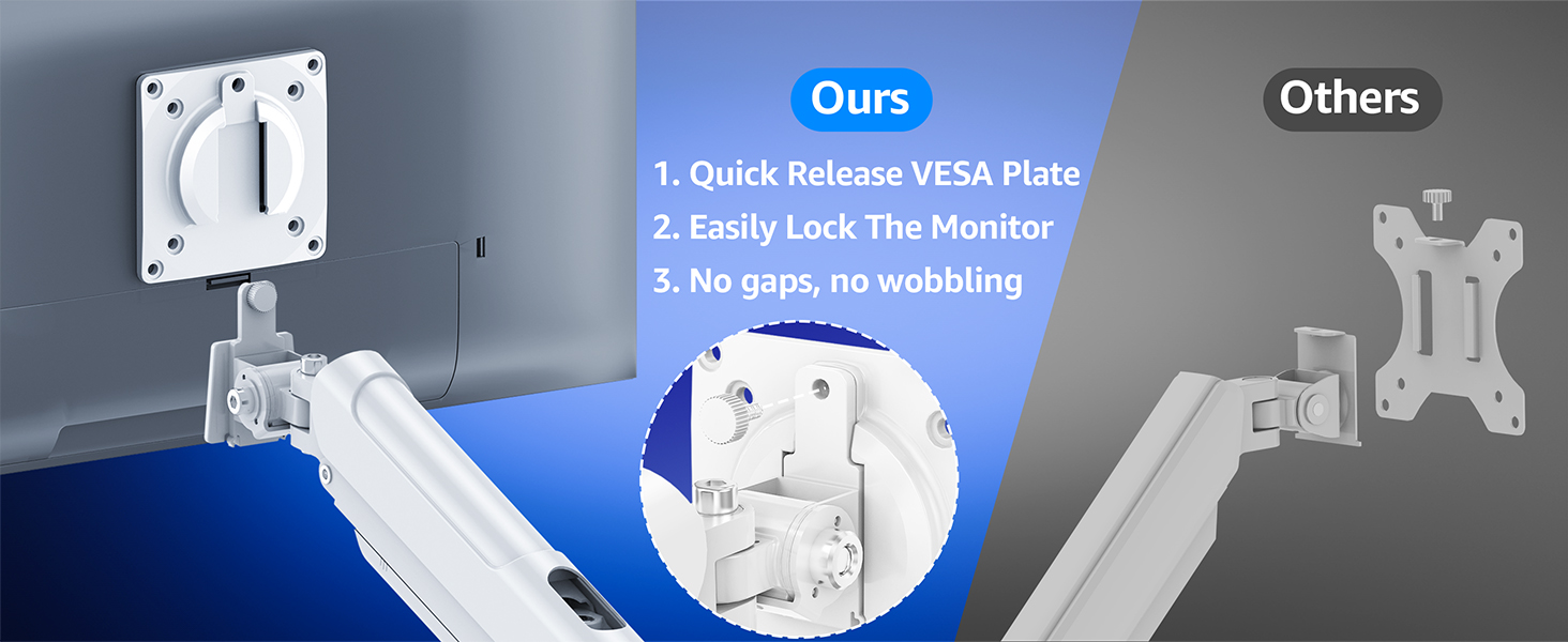 white monitor mount