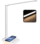 JOSTIC LED Desk Lamp with Night Lighting, Fast Wireless Charger, USB Charging Port, 10 Brightness...