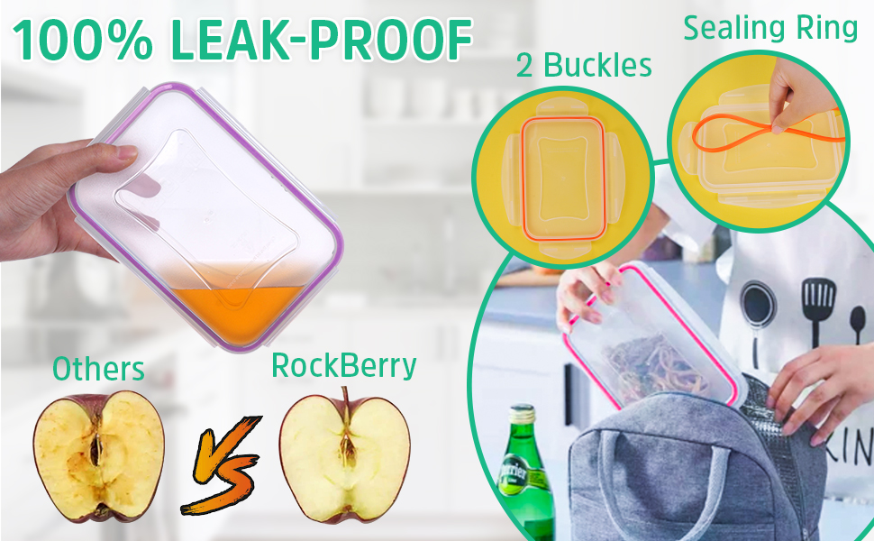 100% LEAK-PROOF Food Storage