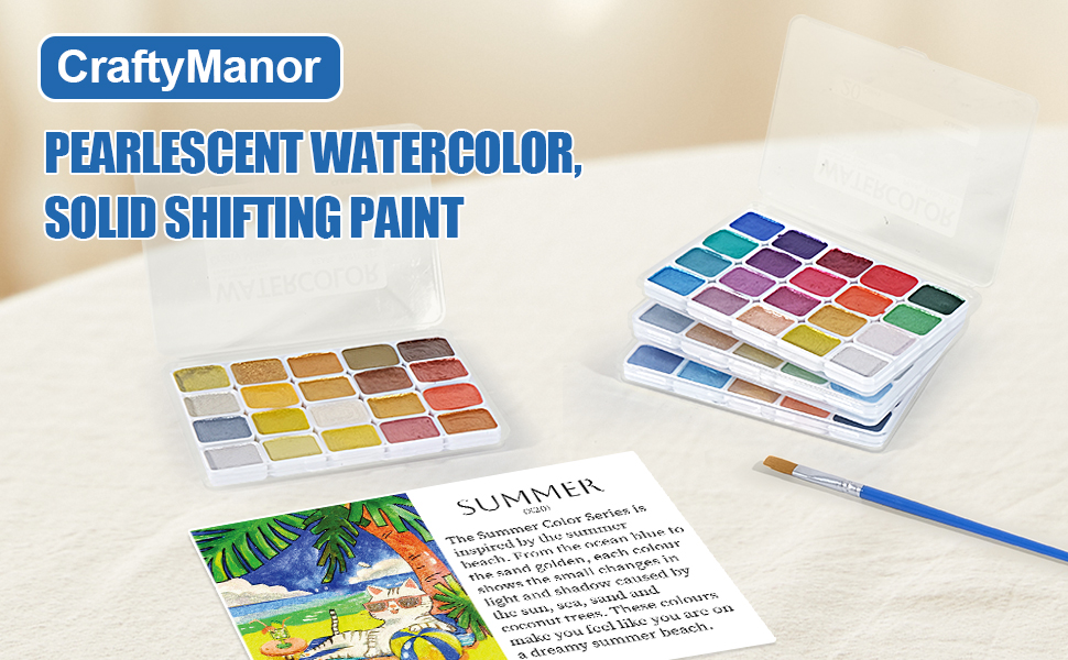 Pearlescent watercolor solid shifting paint