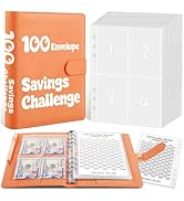 Zuozee 100 Envelopes Money Saving Challenge Binder, A5 Savings Binder for Planning and Saving $50...