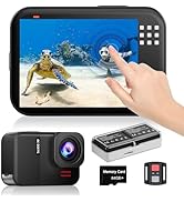 TIMNUT 4K60fps Waterproof Action Camera- Bare Metal Underwater 10M with 64G SD Card, HD 48MP Touc...