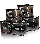 Heonay Clear Zippered Storage Bags Plastic Sweater Storage Bags with Zipper 6 Packs Clothing Orga...