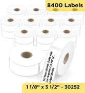 Address Labels Compatible with Dymo 30252 – 24 Rolls 8400 Barcode Labels (1 1/8” x 3 1/2”), Direc...