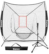 Gonex 7' x 7' Baseball Softball Practice Net Set with Batting Tee for Hitting and Pitching Battin...