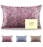Mulberry Silk Pillowcase for Hair and Skin Standard Size Leopard Print Silk Pillow Cases with Zip...