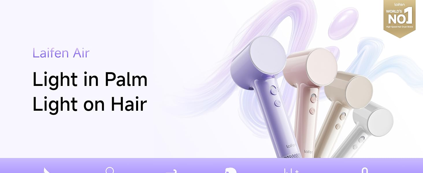 Laifen Air High Speed Hair Dryer, Light in Palm, Light on Hair. Hair dryer for women, blow dryer
