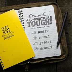 Rite in the Rain is All-Weather Tough! Works through water, sweat, grease and mud!