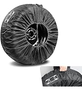 Opuweiy 1 PC Spare Tire Cover, 190T Polyester Taffeta Spare Tire Protector with Pocket, 13"-18" D...