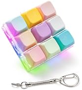 Keyboard Fidget Toy - Fidget Keychain with Led Light Button Keyboard Clicker Fidget Toy for Adult...