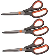 Scissors, Rkqoa 8" All Purpose Titanium Scissor Set of 3 Pack - 2.5mm Thick Sharp Scissors Bulk f...