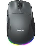 seenda MOU110 Wireless Bluetooth Mouse, Rechargeable & RGB, Black & Grey | 2.4G USB & Bluetooth, ...