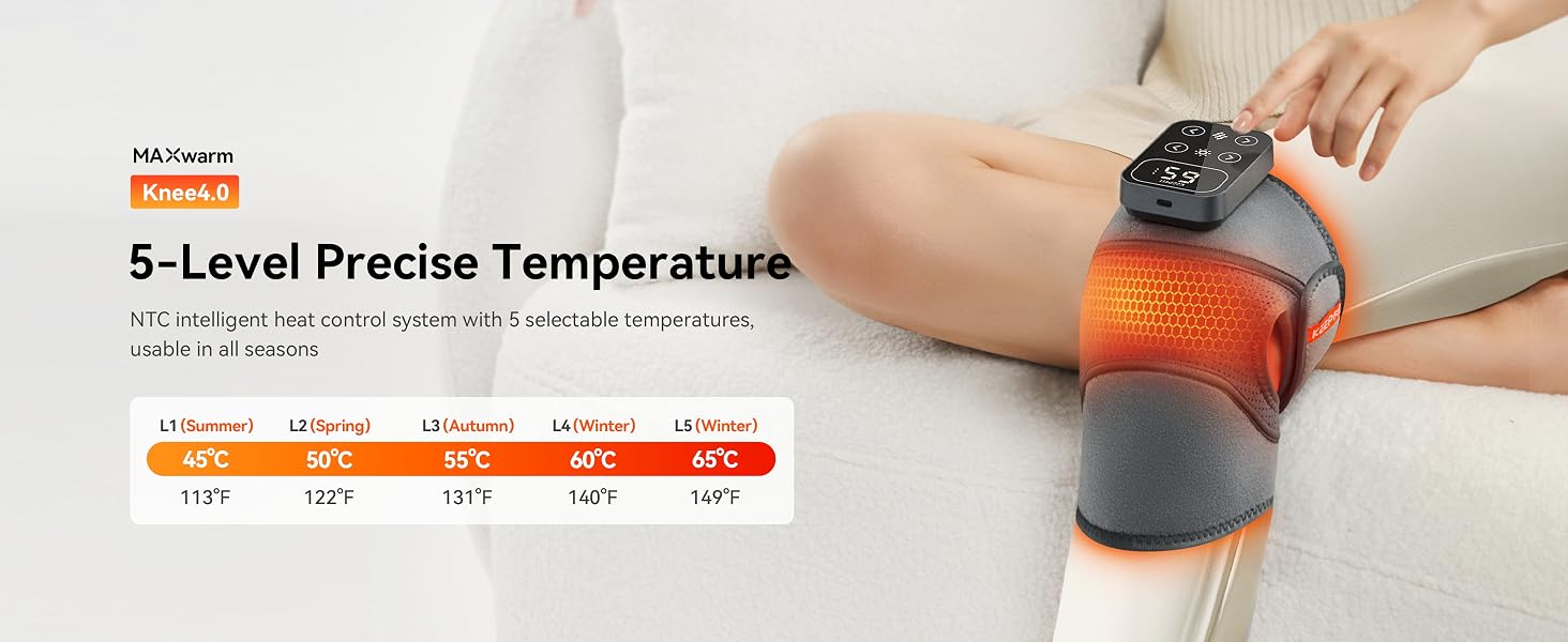 IKEEPFIT Cordless Knee Massager with Heat Vibration