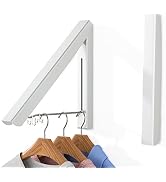 Leadiy Single Retractable Clothes Drying Rack, Wall Mounted Foldable Laundry Hanger for Small Spa...