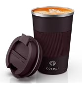 CS COSDDI 12 oz Stainless Steel Vacuum Insulated Tumbler - Coffee Travel Mug Spill Proof with Lid...